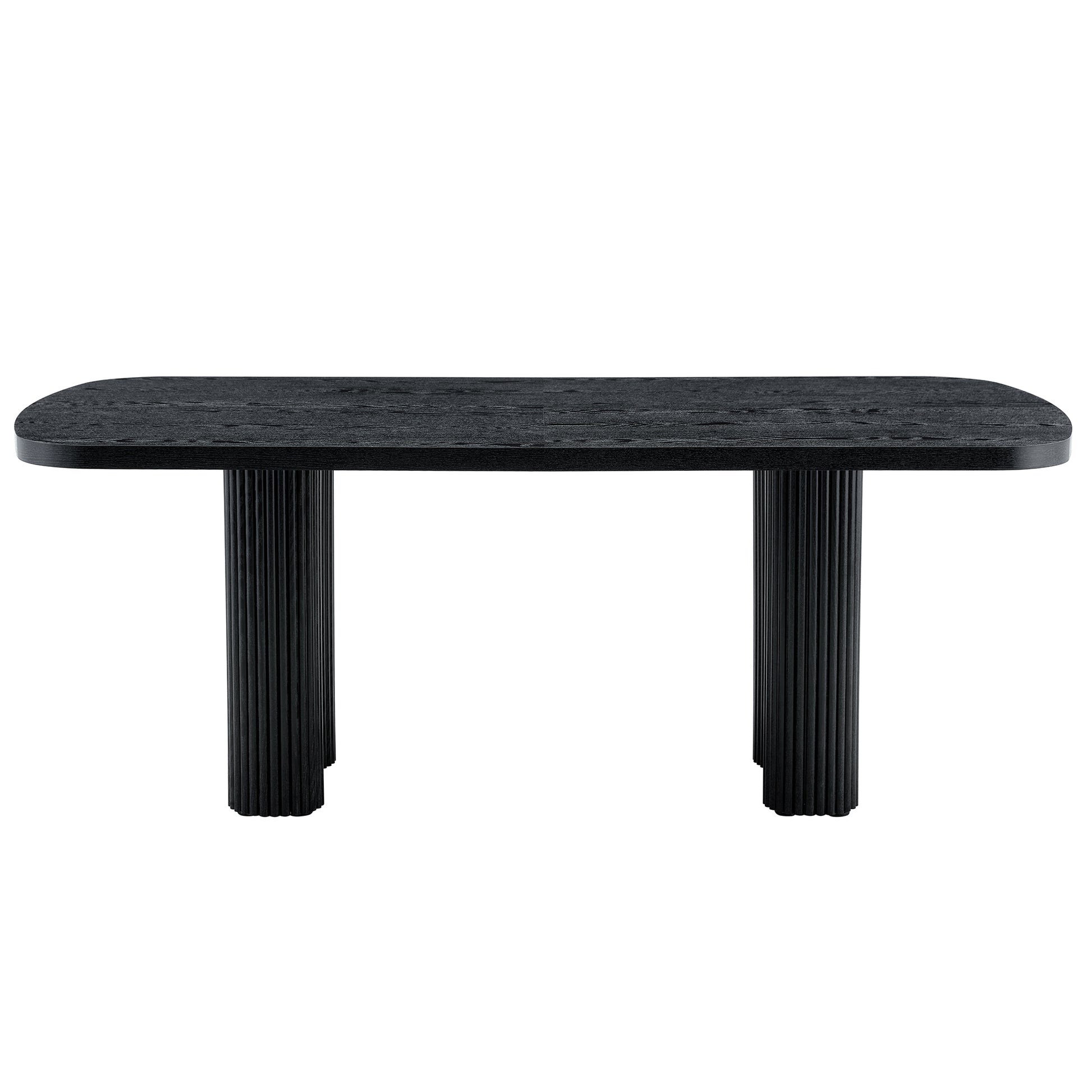 78.7 Inch Black Dining Table - MDF Roman Column Style