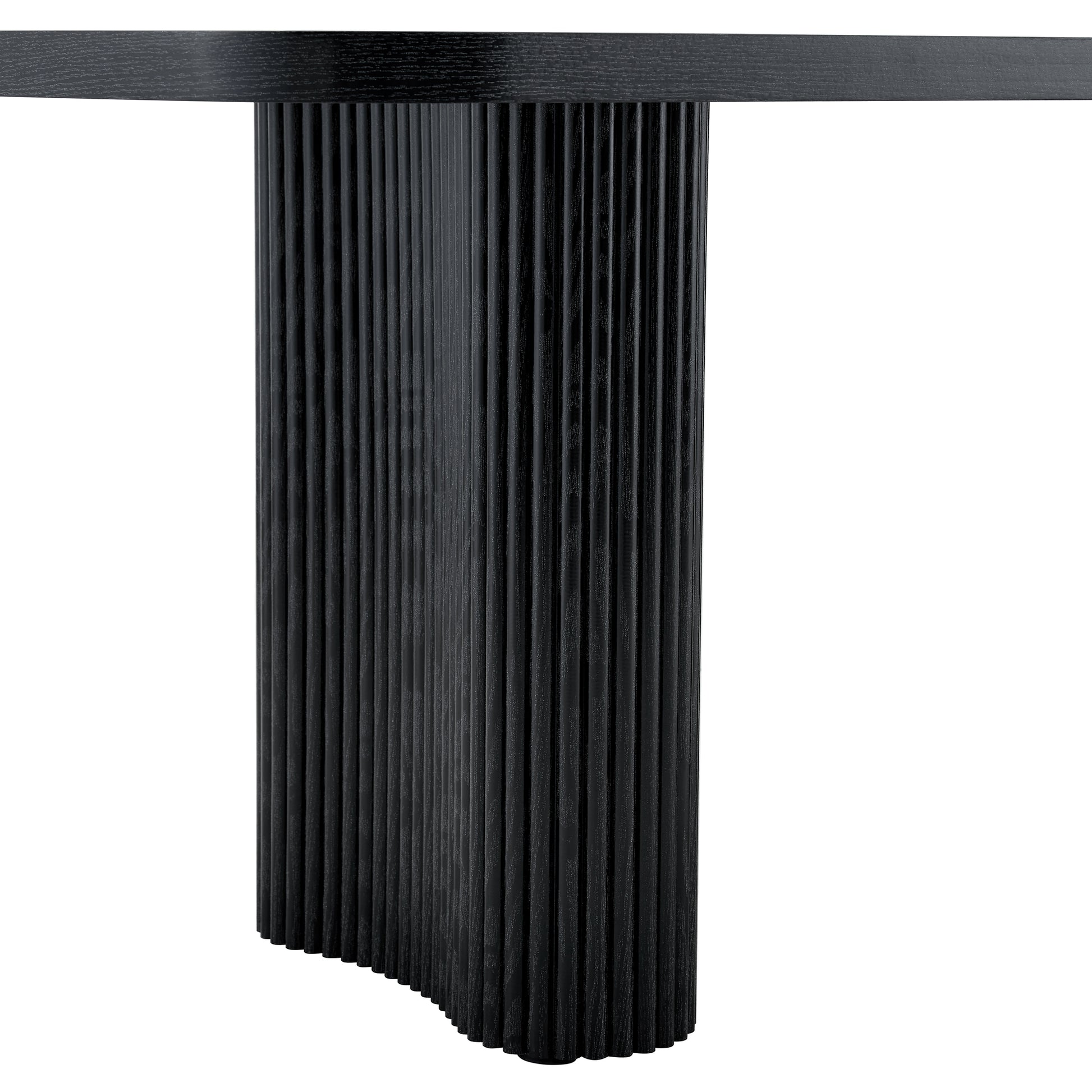 78.7 Inch Black Dining Table - MDF Roman Column Style