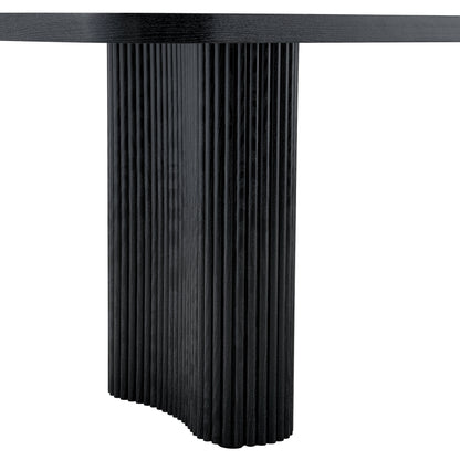 78.7 Inch Black Dining Table - MDF Roman Column Style