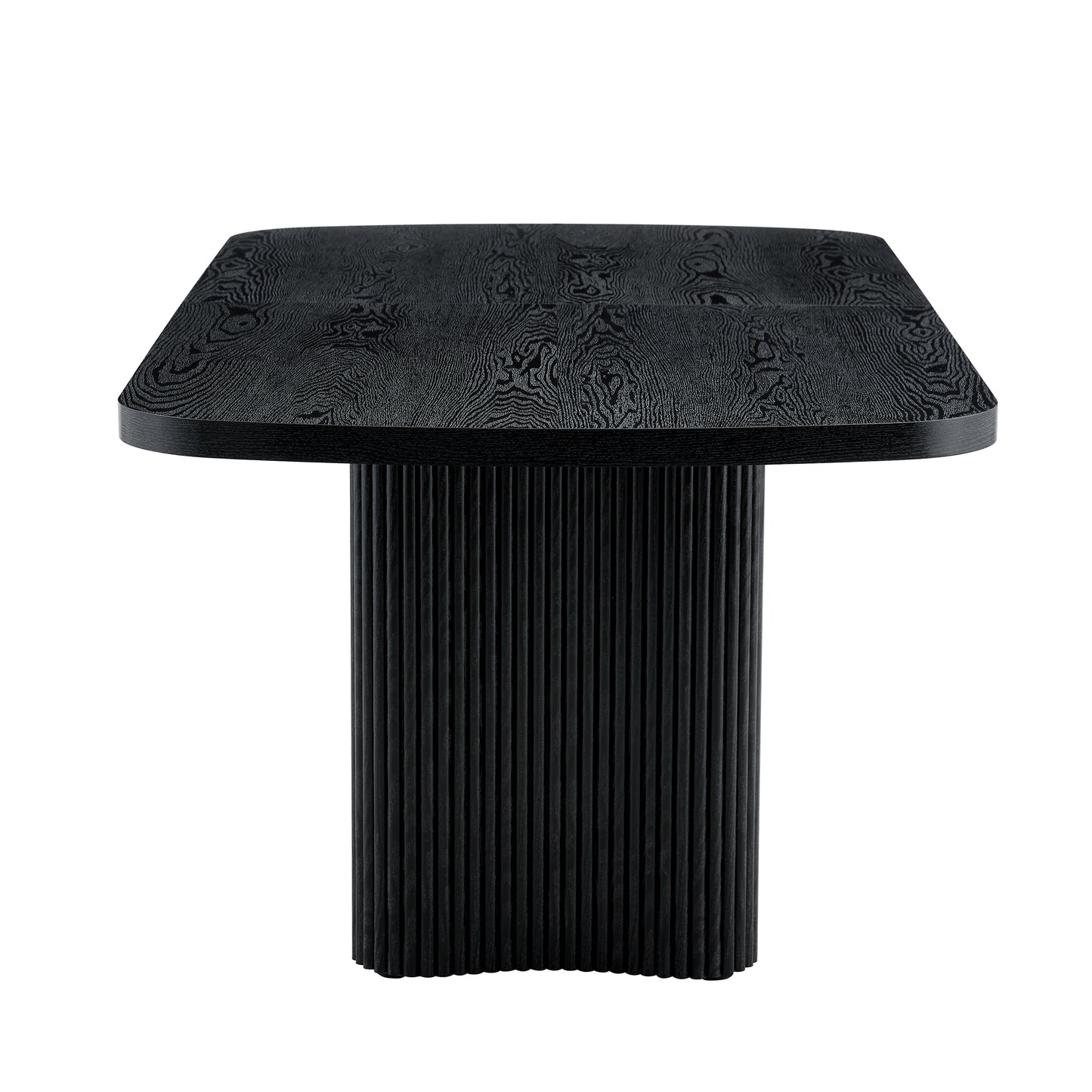 78.7 Inch Black Dining Table - MDF Roman Column Style