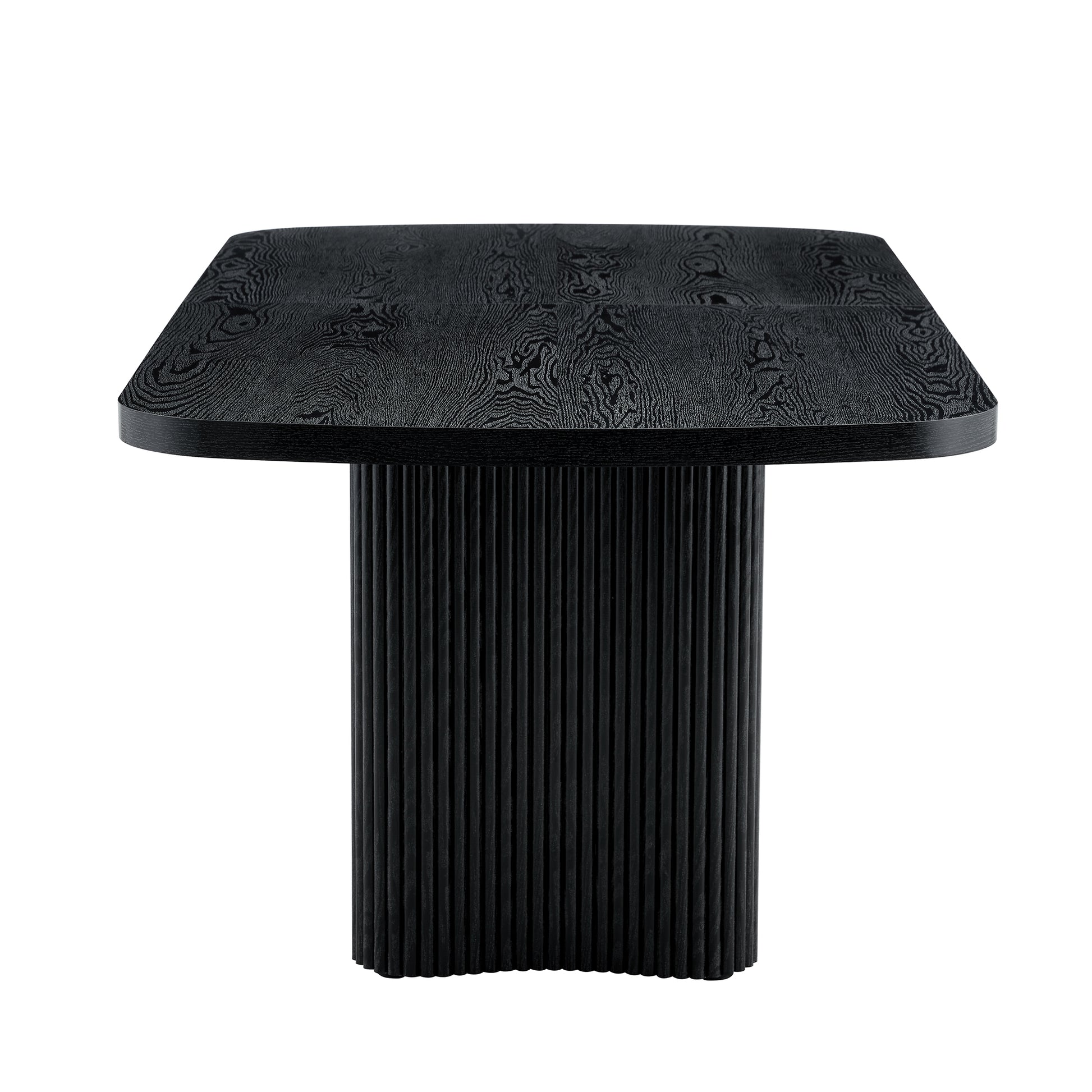 78.7 Inch Black Dining Table - MDF Roman Column Style