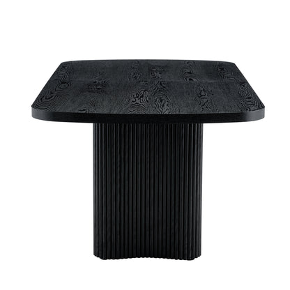 78.7 Inch Black Dining Table - MDF Roman Column Style