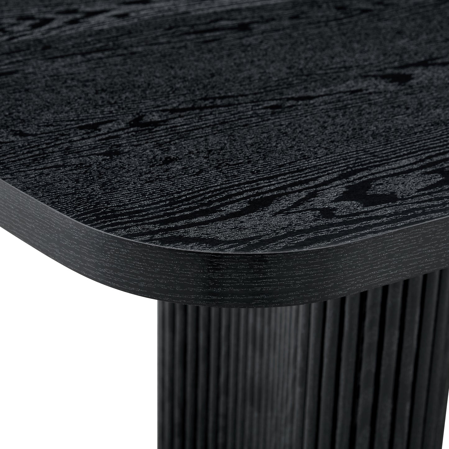 78.7 Inch Black Dining Table - MDF Roman Column Style