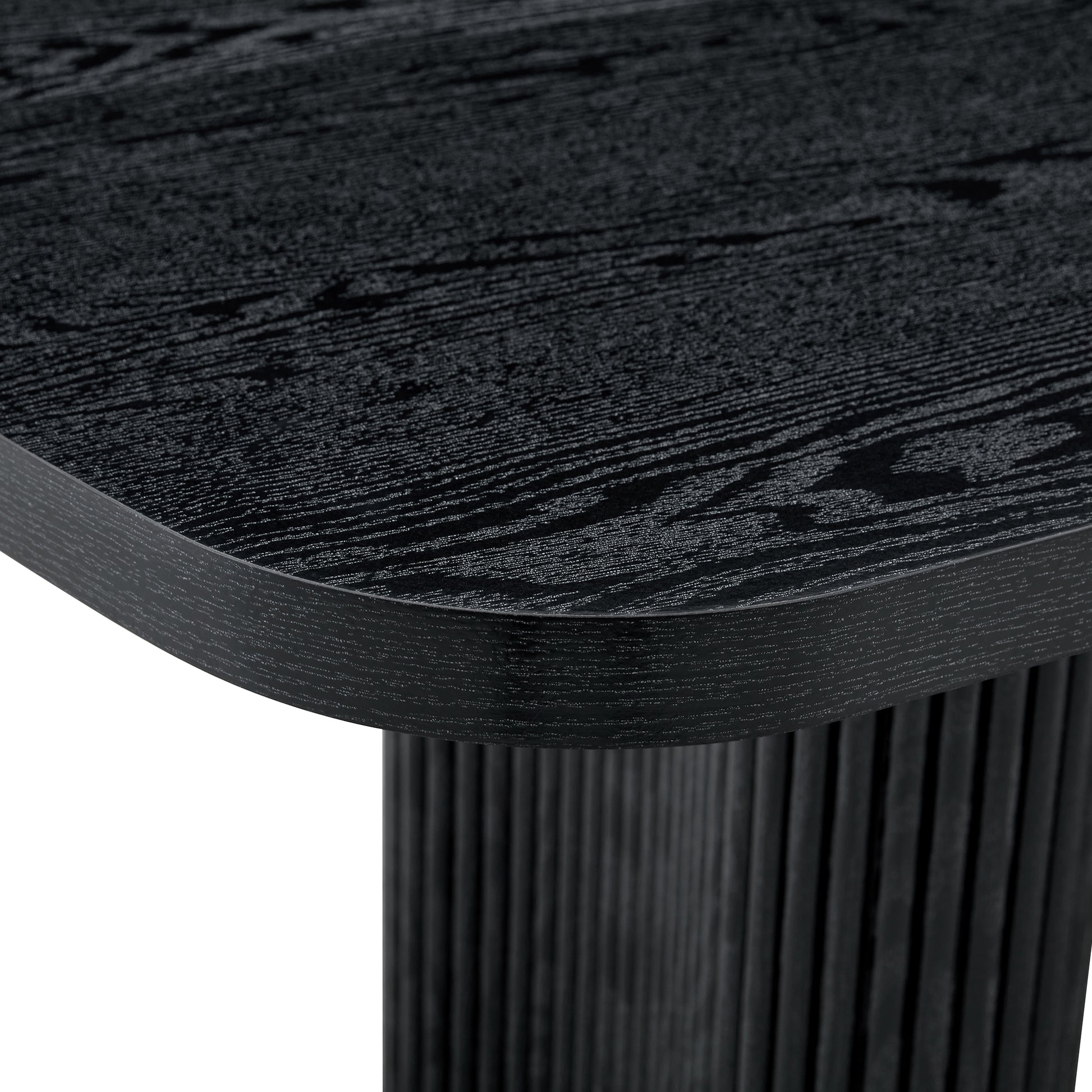78.7 Inch Black Dining Table - MDF Roman Column Style