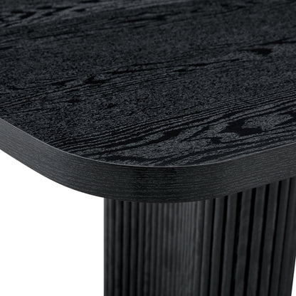 78.7 Inch Black Dining Table - MDF Roman Column Style