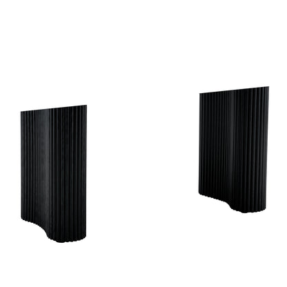 78.7 Inch Black Dining Table - MDF Roman Column Style