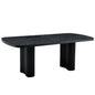 78.7 * 39.3 inch Black MDF dining table - Roman column support, an elegant choice for modern home decor. A new choice for aesthetics.