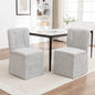 Linen Dining Chairs, Modern Fabric Side Chairs for Dining Room and Kitchen, with Padded Seat and Backrest, Upholstered Armless Chairs for Living Room, Set of 2 (Gray)