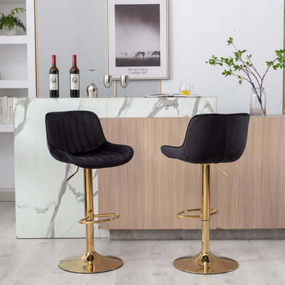 Modern Black Dining Chair Set with Swivel Base for Kitchen Seating