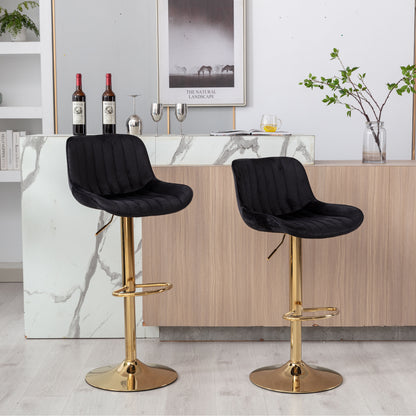 Modern Black Dining Chair Set with Swivel Base for Kitchen Seating