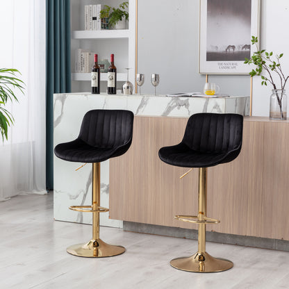 Modern Black Dining Chair Set with Swivel Base for Kitchen Seating