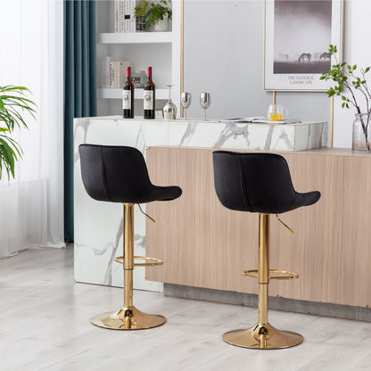 Modern Black Dining Chair Set with Swivel Base for Kitchen Seating
