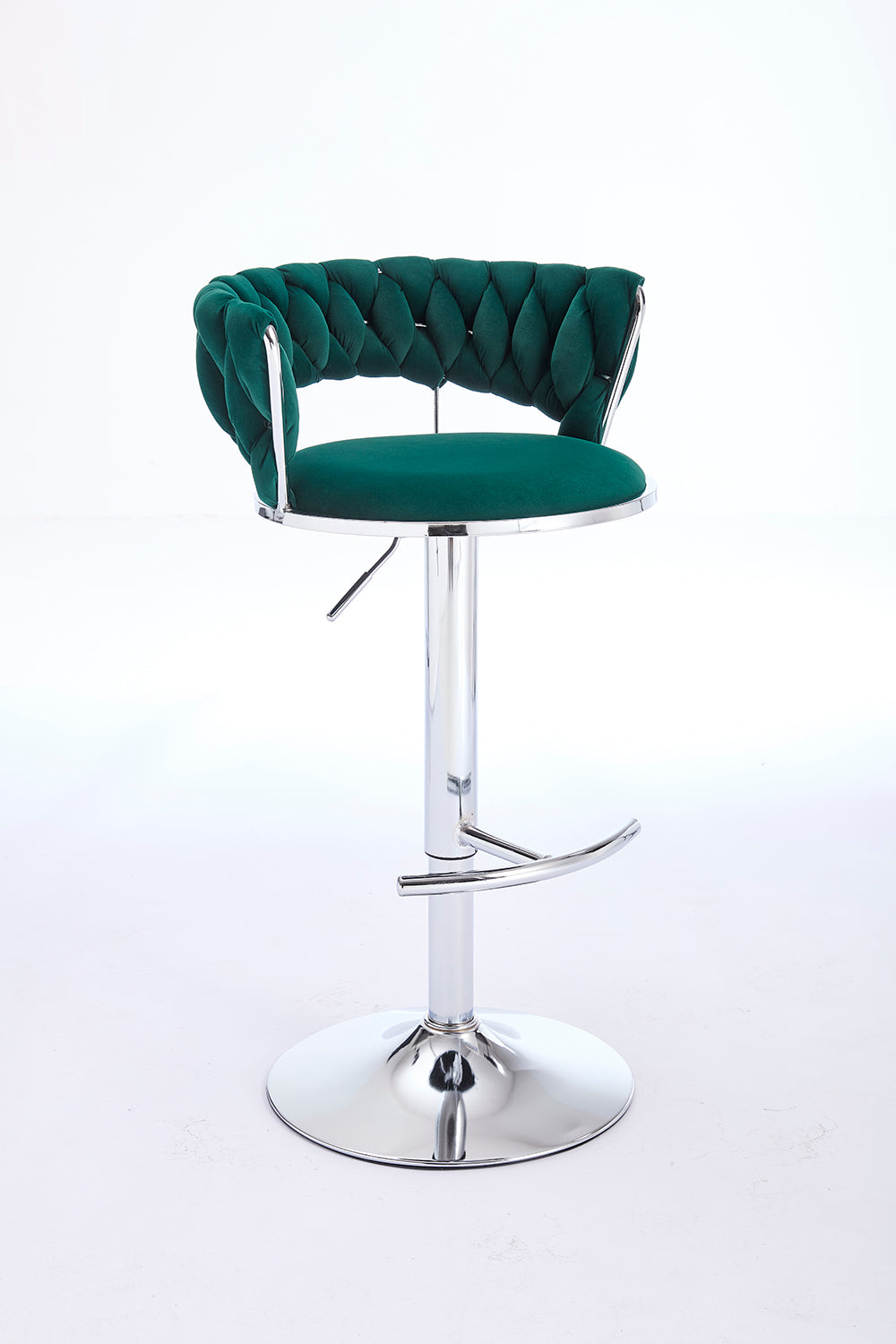 Green Metal Bar Stools - Set of 2 Adjustable Height