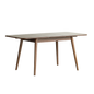 Walnut color solid oak round corner diagonal leg telescopic table 1.2-1.6m, for 6-8 people to meet Dining table wood (Walnut color)