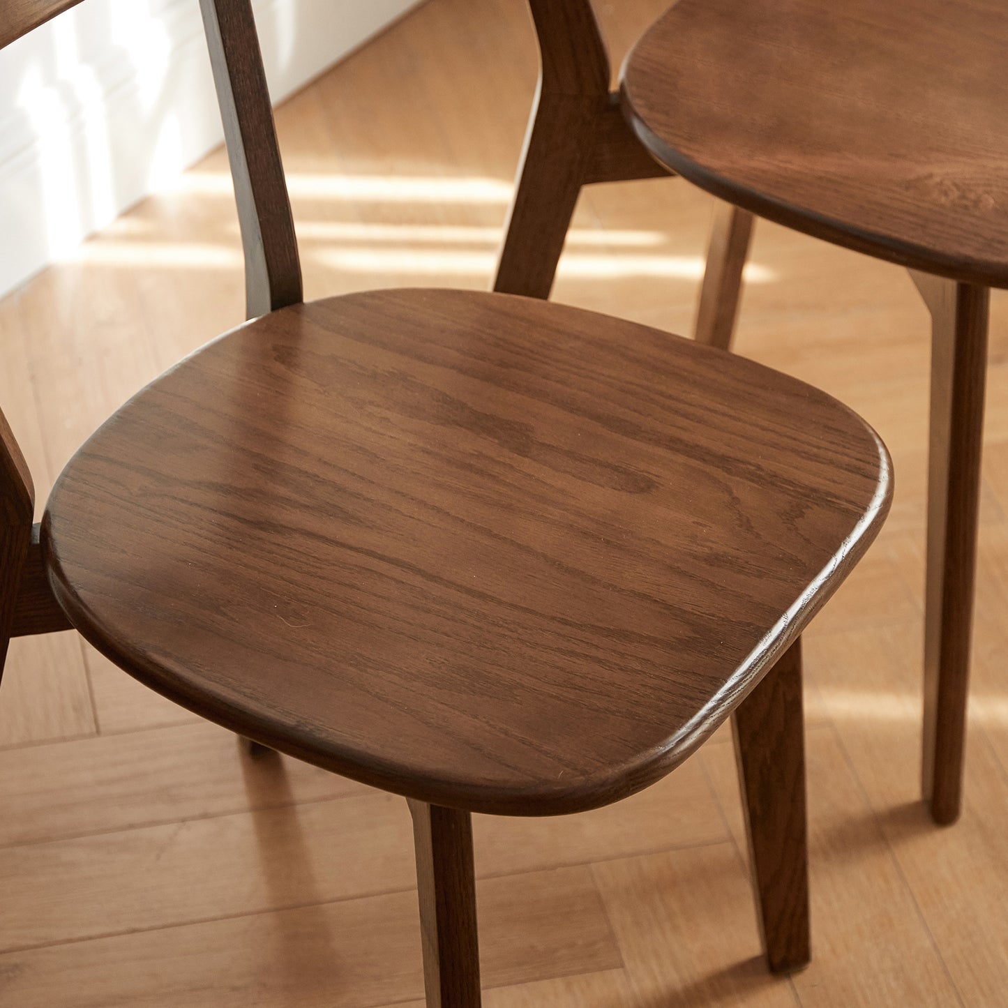 Walnut Solid Wood Dining Chairs - 4 Seater