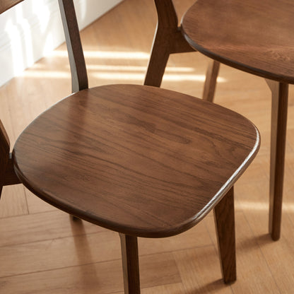 Walnut Solid Wood Dining Chairs - 4 Seater