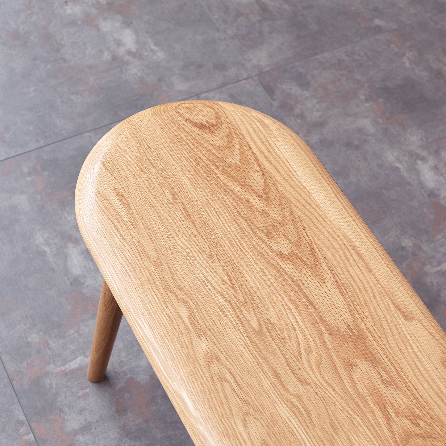 Solid Oak Wood Dining Bench - Half Round Design