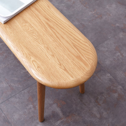 Solid Oak Wood Dining Bench - Half Round Design