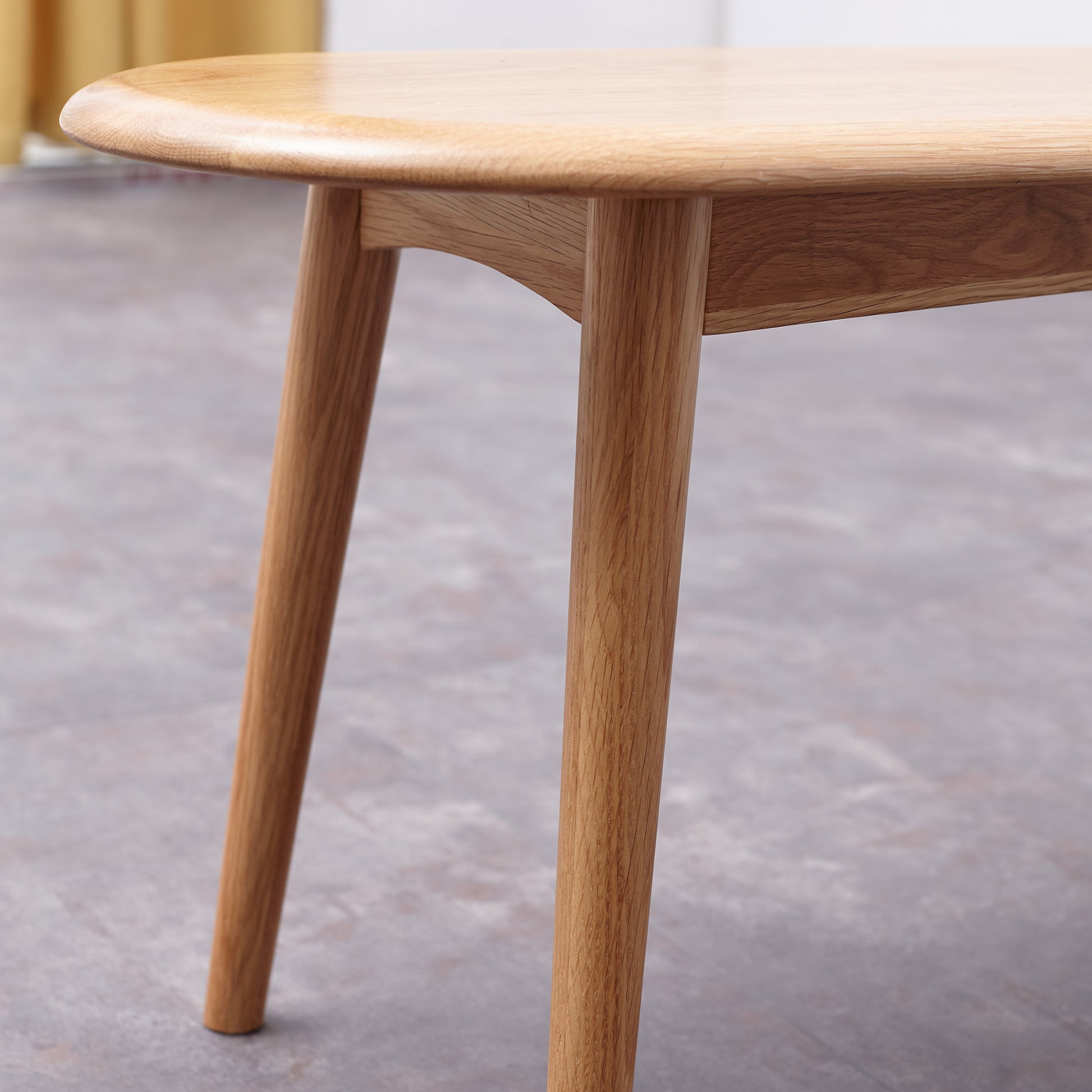 Solid Oak Wood Dining Bench - Half Round Design