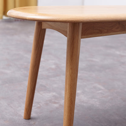 Solid Oak Wood Dining Bench - Half Round Design