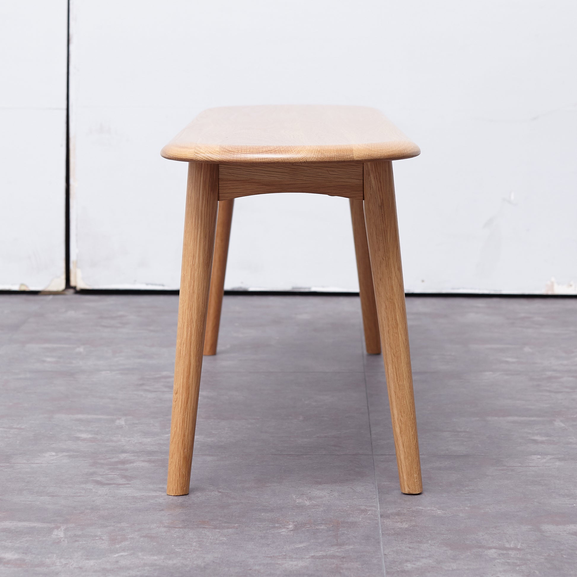 Solid Oak Wood Dining Bench - Half Round Design
