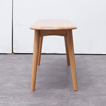 Solid Oak Wood Dining Bench - Half Round Design
