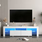 High gloss TV Stand with LED Lights for TVs up to 65'', Modern TV Console with Storage Cabinets for Living Room