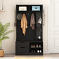 Hall Tree with 6 Hooks,Coat Hanger, Entryway Bench, Storage Bench,for Entrance, Hallwa,black