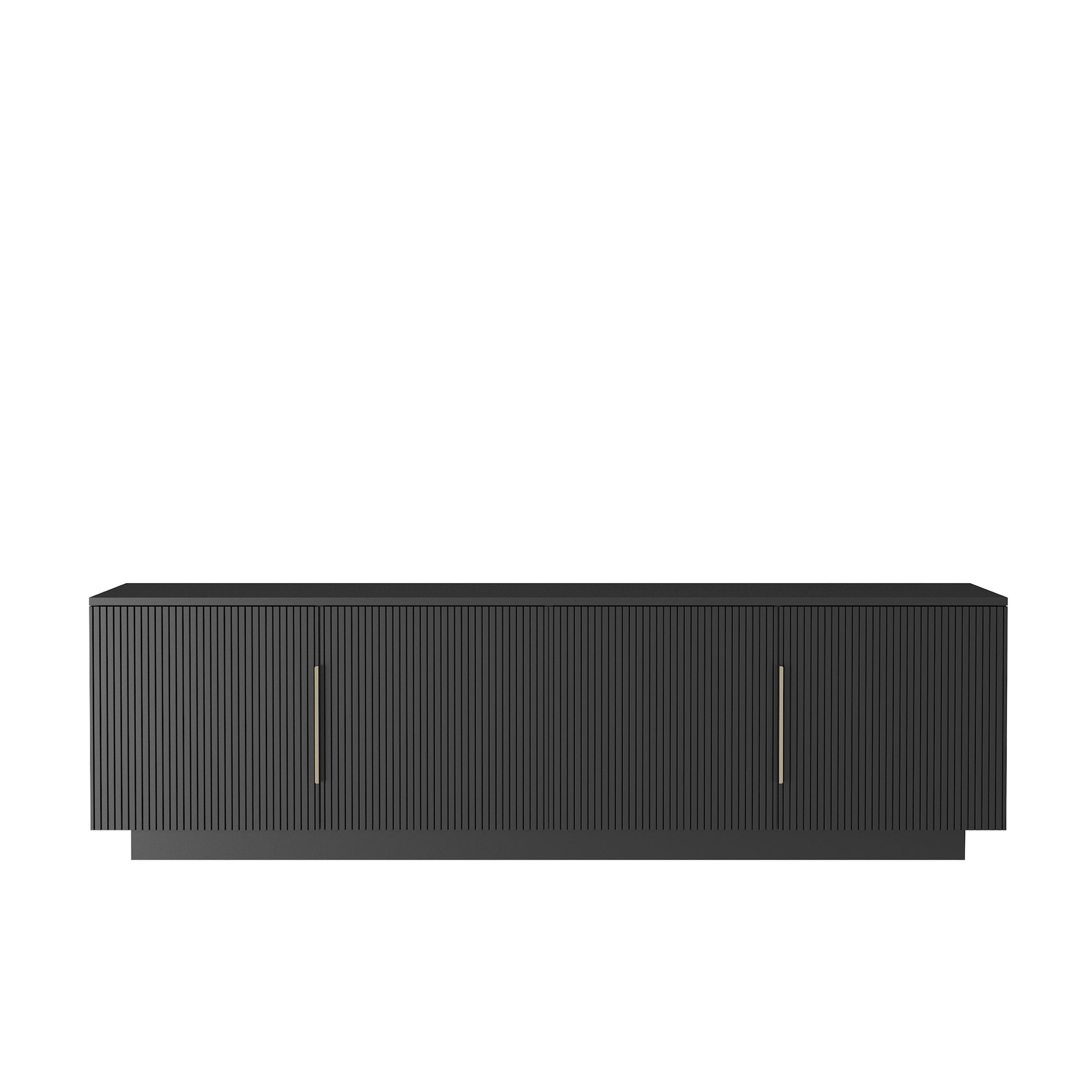 Black MDF LED TV Stand with Large Storage for Entertainment Center for Living Room