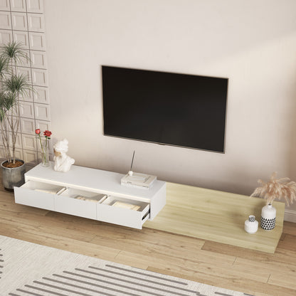 Small White MDF TV Stand with Storage