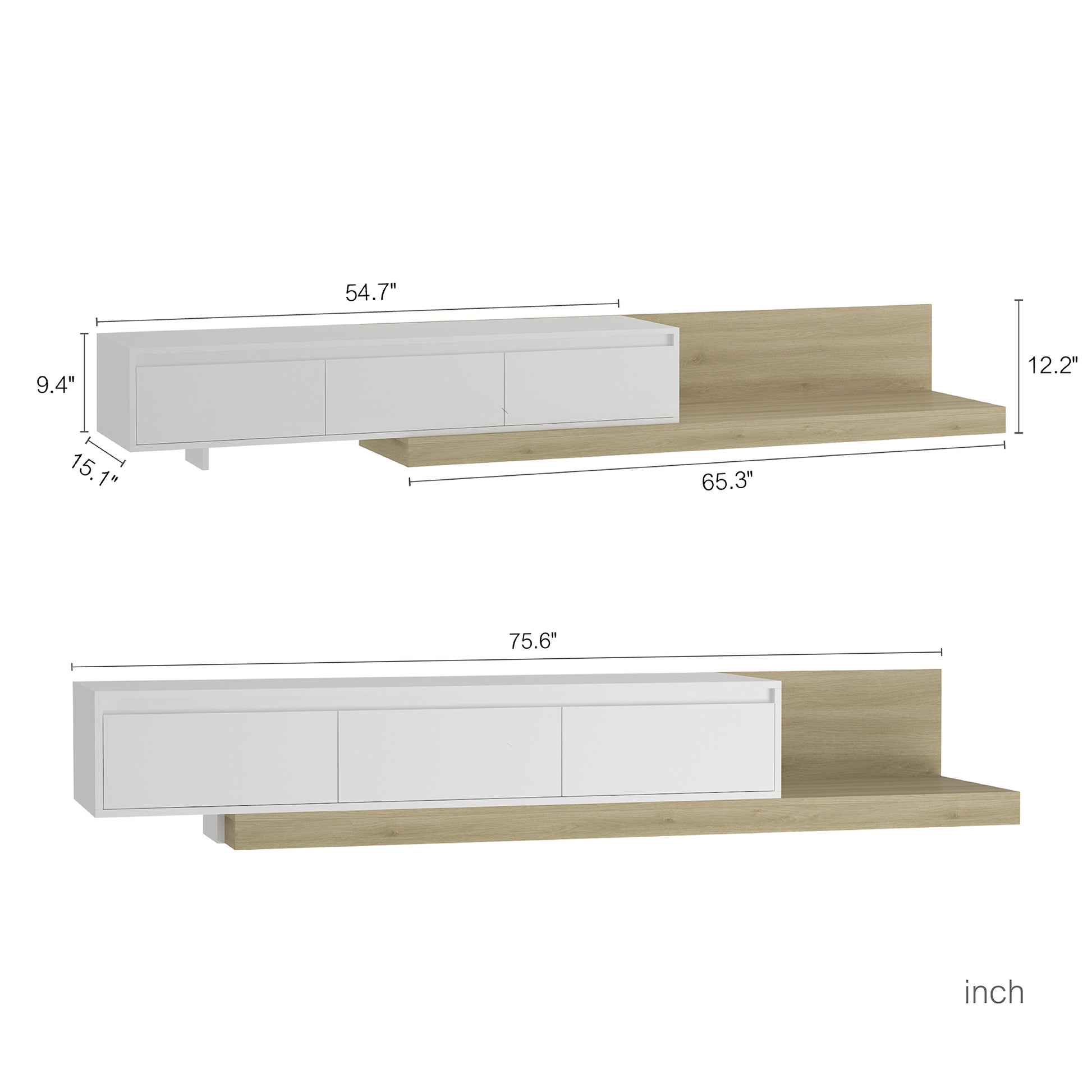 Small White MDF TV Stand with Storage