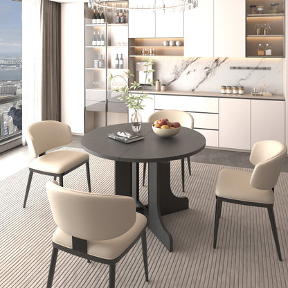 Expandable Oval Dining Table - Seats 6 Black