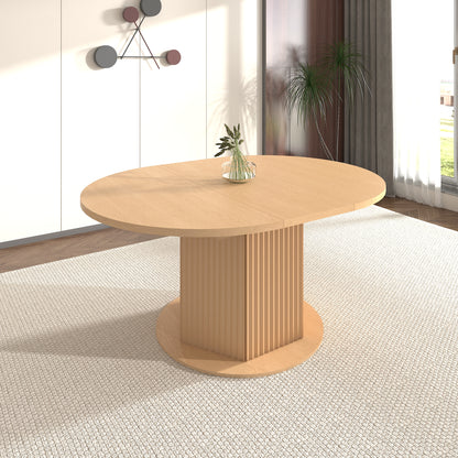 Round Dining Table for Kitchen Storage with Adjustable Length