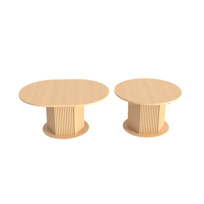 Round Dining Table for Kitchen Storage with Adjustable Length