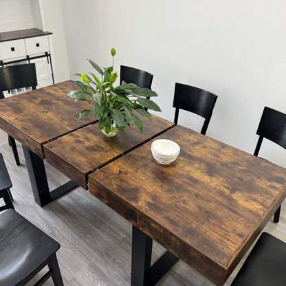 Expandable Dining Table - 6 8 10 Person Wooden Table
