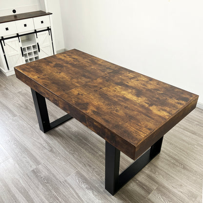 Expandable Dining Table - 6 8 10 Person Wooden Table