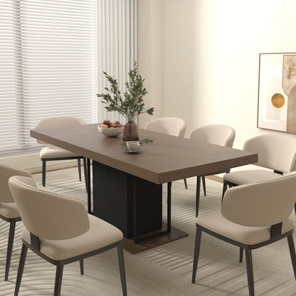 Extendable Dining Table - Seats 10 Black Brown