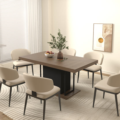 Extendable Dining Table - Seats 10 Black Brown