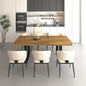 Rectangle extendable dining table for 6-10 people aged effect wood and black 160-200 cm