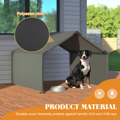 Gray Metal Dog Tent - Portable Outdoor Shade Shelter