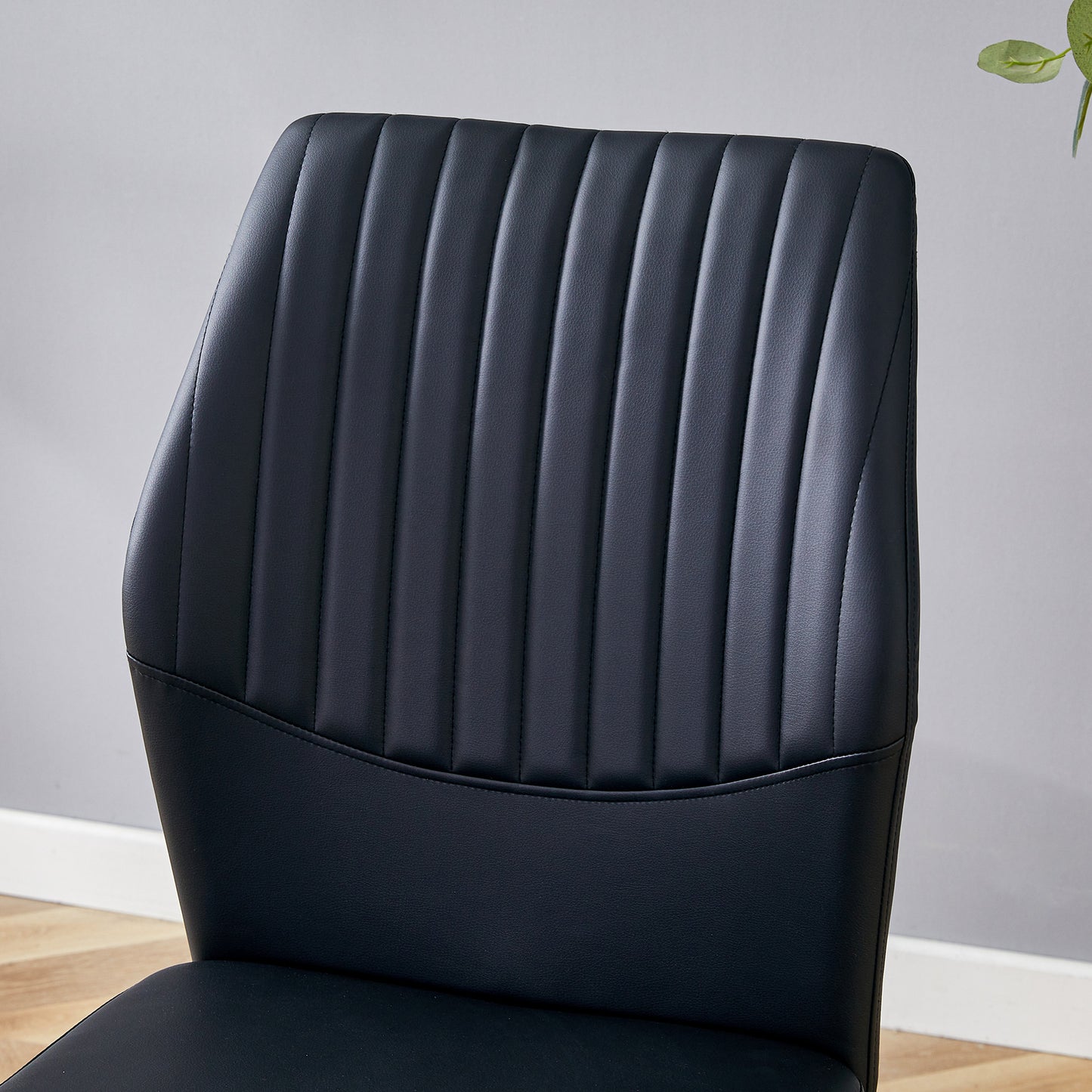 4-Piece Black & Silver Dining Chairs - Ergonomic Comfort, Modern Style