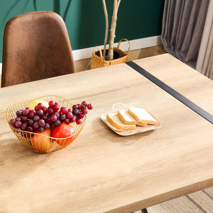 Rustic Brown Wood Dining Table - 6 Person Capacity
