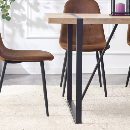 Rustic Brown Wood Dining Table - 6 Person Capacity