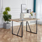Rustic Industrial Rectangular Wood Dining Table For 4-6 Person, With 1.5" Thick Engineered Wood color Tabletop and Black Metal Legs,Desk For Kitchen Dining Living Room, 55.1" x 31.4"x 29.9"