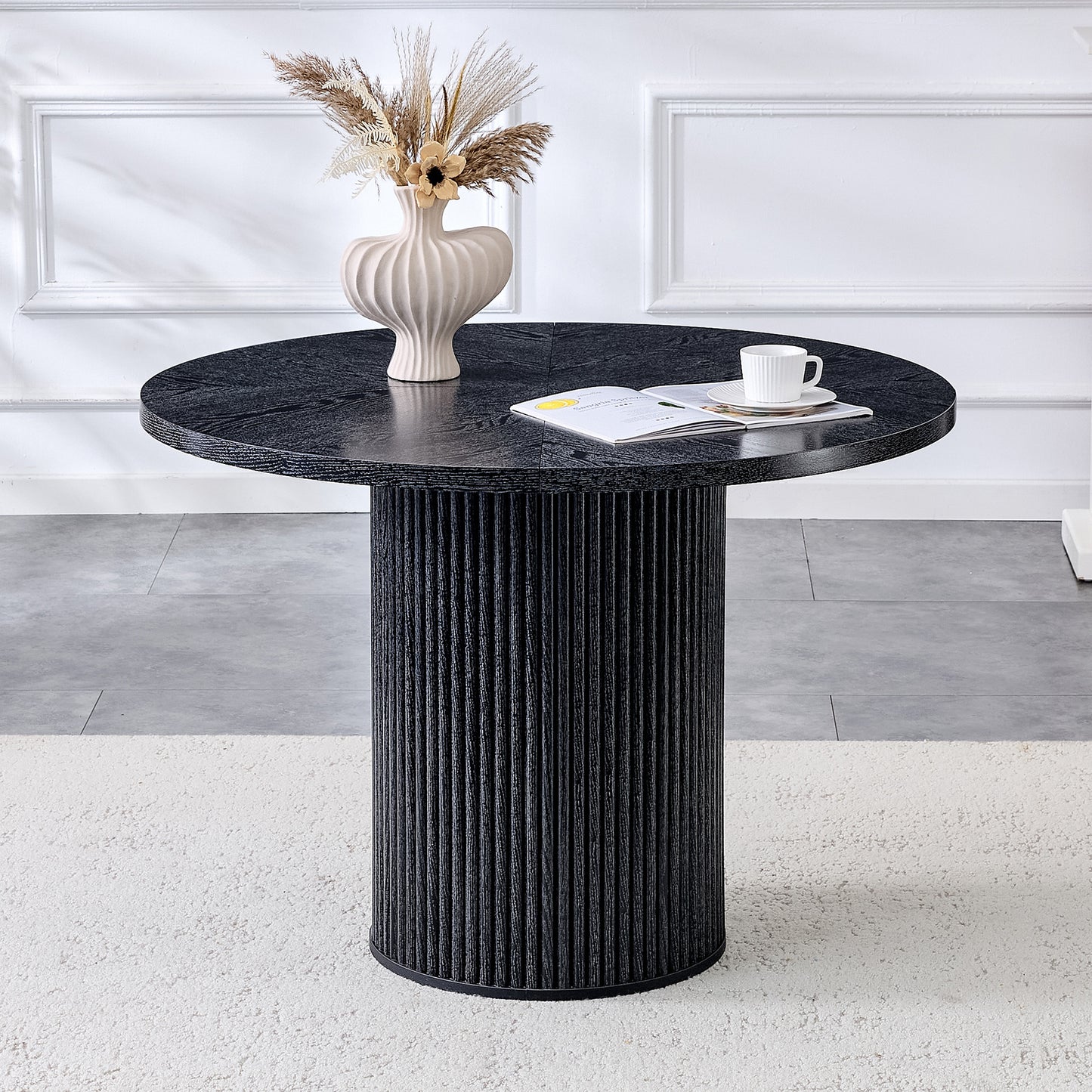 42 Inch Black Dining Table with Storage