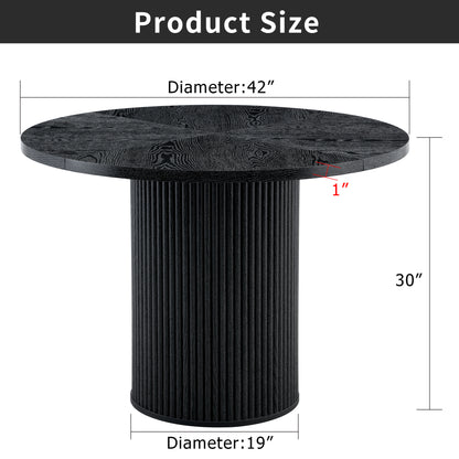 42 Inch Black Dining Table with Storage