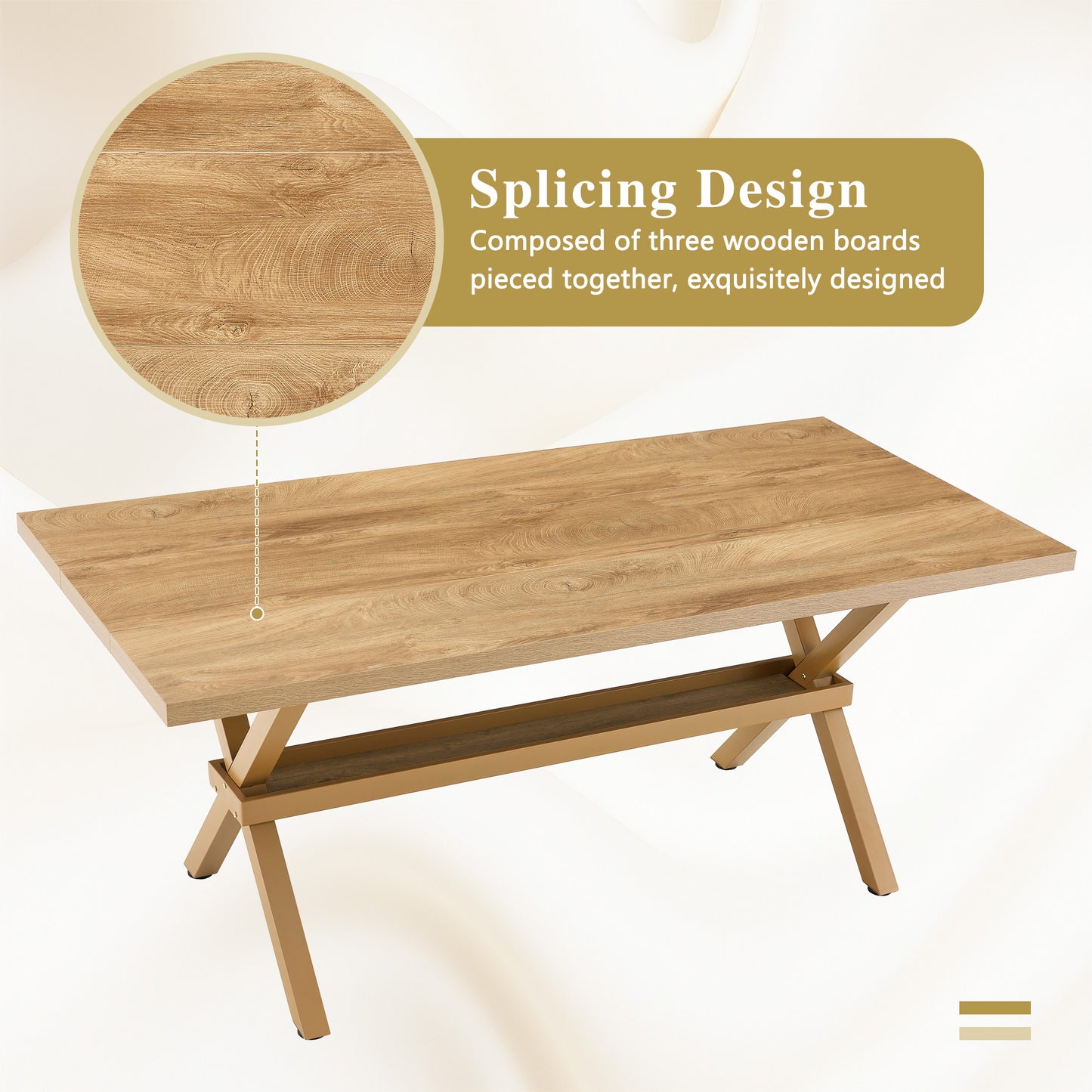 71 Inch Wood Dining Table - 6-8 Person Tabletop for Dining Room