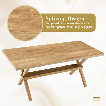 71 Inch Wood Dining Table - 6-8 Person Tabletop for Dining Room