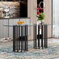 71 inch oval tempered glass dining table,black double column light luxury style,tempered glass scratch resistant and easy to clean.Suitable for 6-8 people dining, modern light luxury restaurant table.