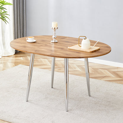 Silver Wood Extendable Dining Table - 42" Round Tabletop for Dining Room